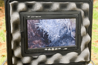 view of the monitor during a camera inspection